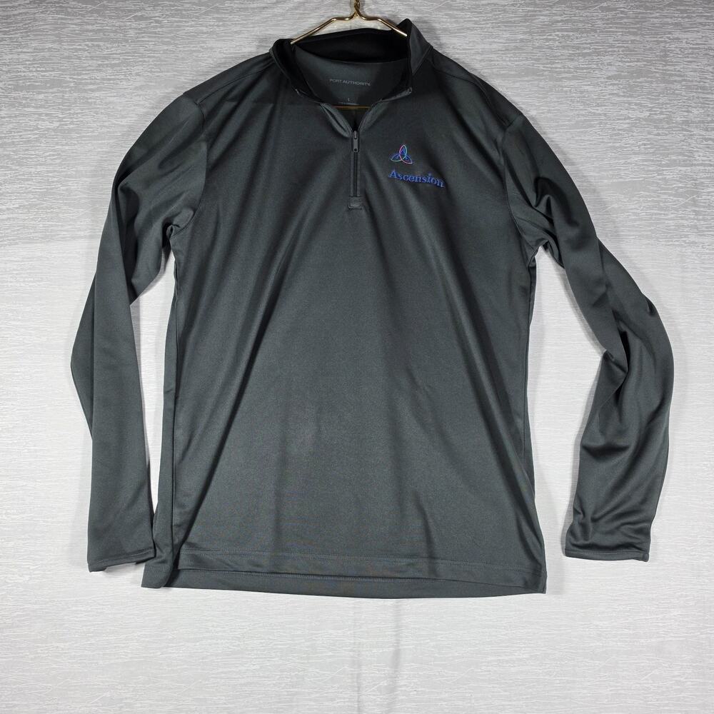Port Authority Ascension Uniform Quarter Zip Sweater Mens Large Grey Long Sleeve